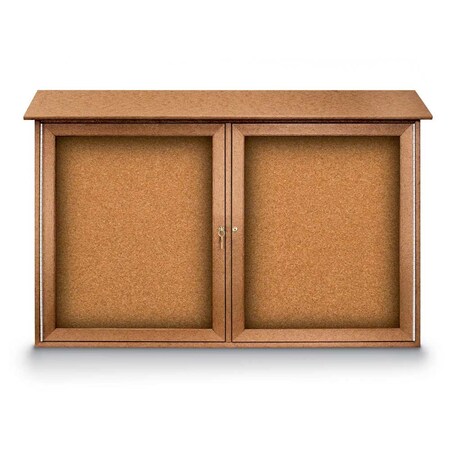 United Visual Products Indoor Enclosed Combo Board, 48"x36", Bronze Frame/Burgundy & Surf UVCB4836BZ-BURGUN-SURF